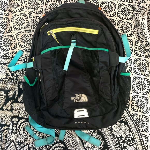 North Face Recon Black Laptop Backpack Daypack